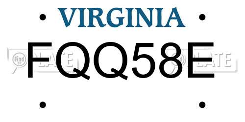 FQQ58E Virginia License Plate