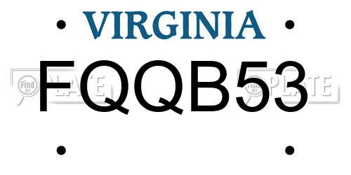 FQQB53 Virginia License Plate