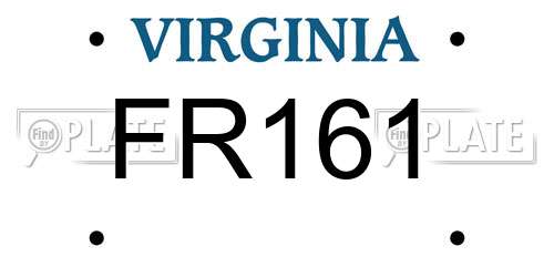 FR161 Virginia License Plate