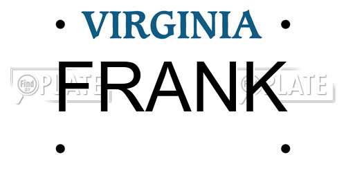 FRANK Virginia License Plate