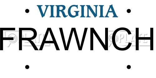 FRAWNCH Virginia License Plate