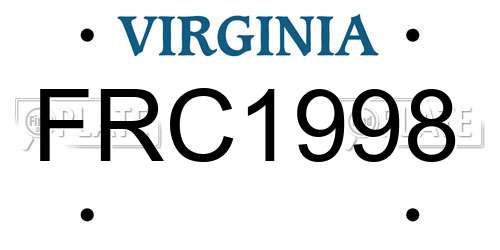 FRC1998 Virginia License Plate