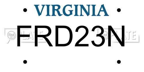FRD23N Virginia License Plate