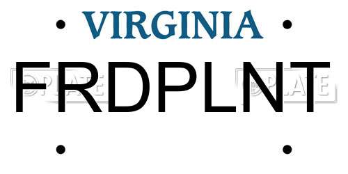 FRDPLNT Virginia License Plate