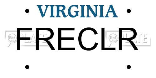 FRECLR Virginia License Plate