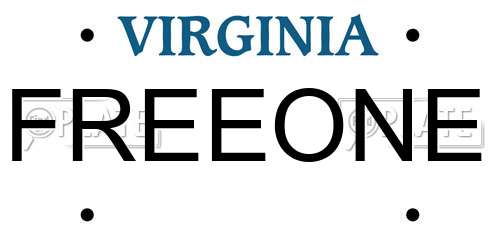 FREEONE Virginia License Plate