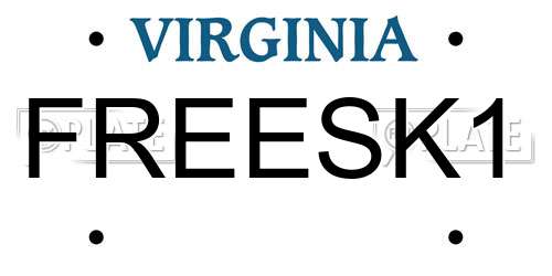 FREESK1 Virginia License Plate