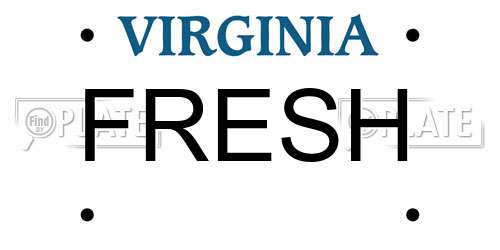 FRESH Virginia License Plate