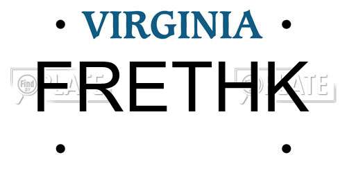 FRETHK Virginia License Plate