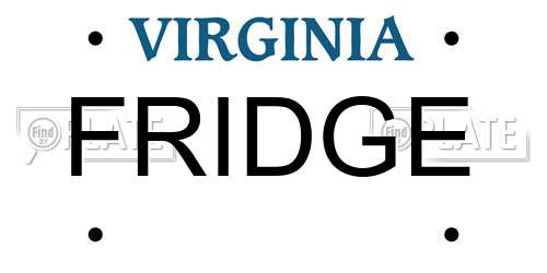 FRIDGE Virginia License Plate