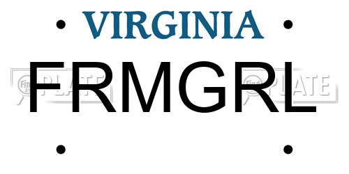 FRMGRL Virginia License Plate