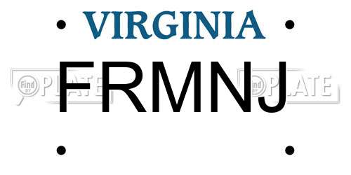 FRMNJ Virginia License Plate
