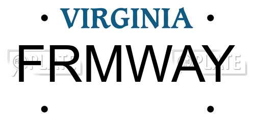 FRMWAY Virginia License Plate