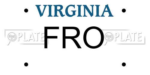 FRO Virginia License Plate