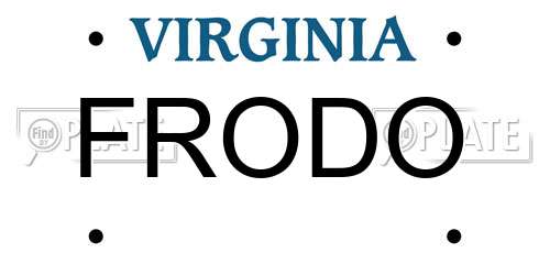 FRODO Virginia License Plate