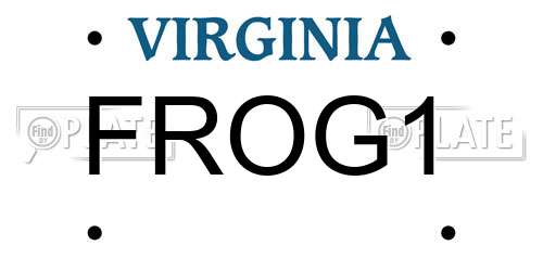 FROG1 Virginia License Plate