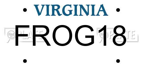 FROG18 Virginia License Plate