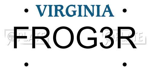 FROG3R Virginia License Plate