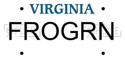 FROGRN Virginia License Plate