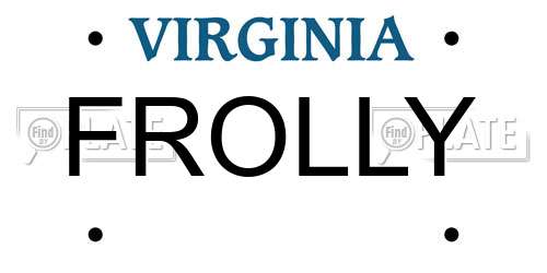 FROLLY Virginia License Plate