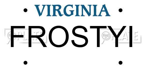 FROSTYI Virginia License Plate