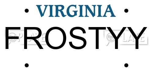 FROSTYY Virginia License Plate