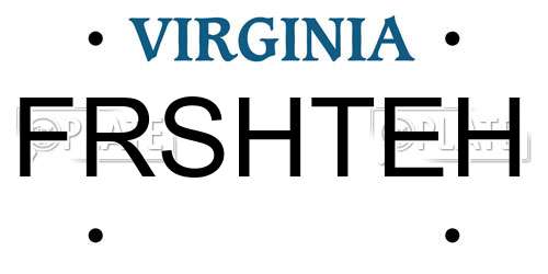 FRSHTEH Virginia License Plate