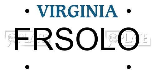 FRSOLO Virginia License Plate