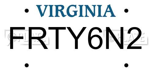 FRTY6N2 Virginia License Plate