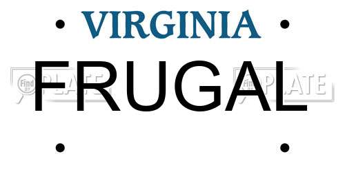 FRUGAL Virginia License Plate