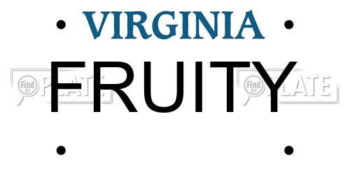 FRUITY Virginia License Plate