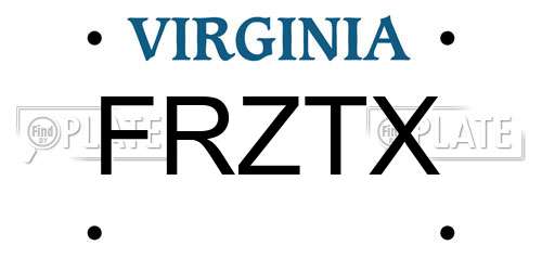 FRZTX Virginia License Plate