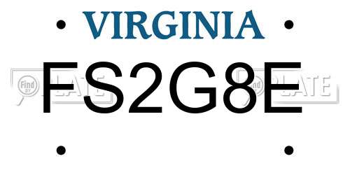 FS2G8E Virginia License Plate