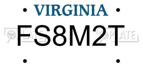 FS8M2T Virginia License Plate