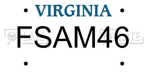 FSAM46 Virginia License Plate