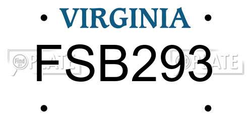 FSB293 Virginia License Plate