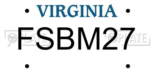 FSBM27 Virginia License Plate