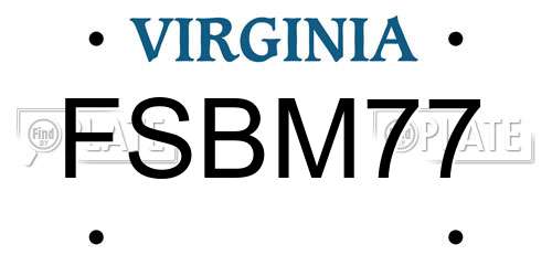 FSBM77 Virginia License Plate