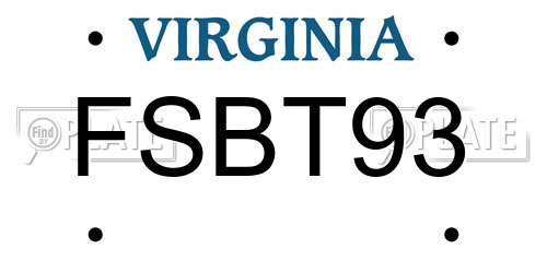 FSBT93 Virginia License Plate
