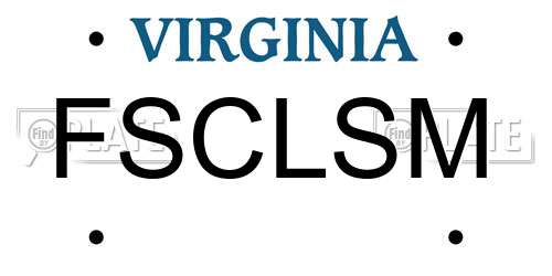 FSCLSM Virginia License Plate