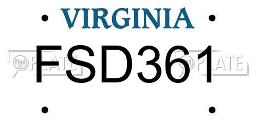FSD361 Virginia License Plate