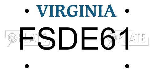 FSDE61 Virginia License Plate