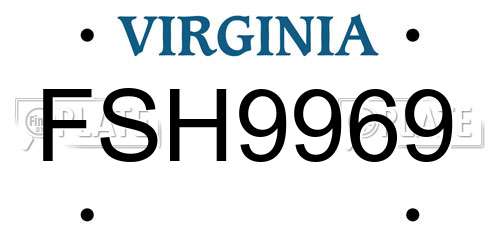 FSH9969 Virginia License Plate
