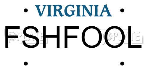 FSHFOOL Virginia License Plate