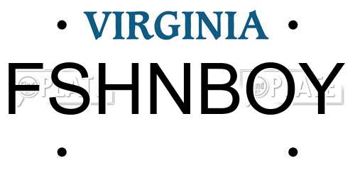 FSHNBOY Virginia License Plate