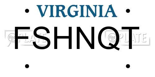 FSHNQT Virginia License Plate
