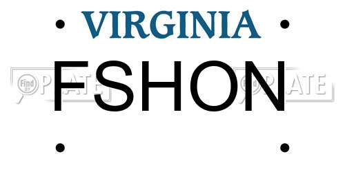 FSHON Virginia License Plate
