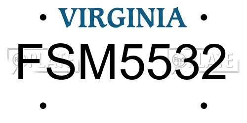 FSM5532 Virginia License Plate