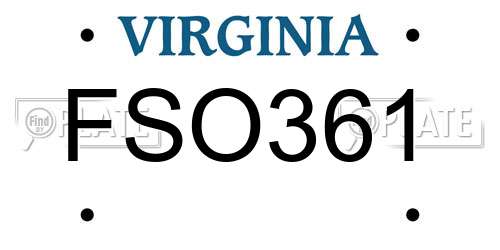 FSO361 Virginia License Plate
