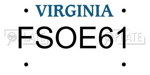 FSOE61 Virginia License Plate